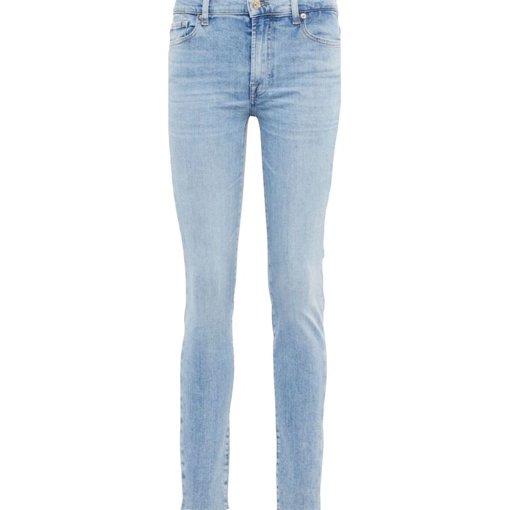 7 For All Mankind Women's High Waist Skinny Jeans Light Blue Size 26